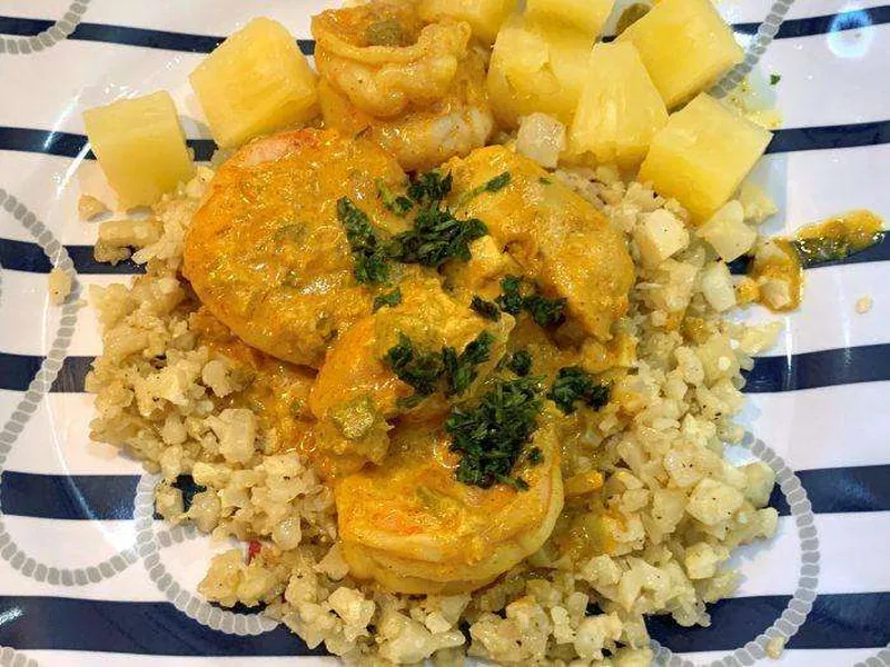 Indian Chicken and Shrimp Curry with Pineapple