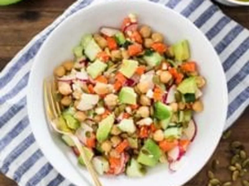 Crisp Avocado & Chickpea Salad with Cider Vinaigrette