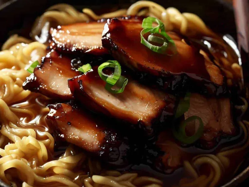 Caramelized Pork Belly Ramen Noodle Soup