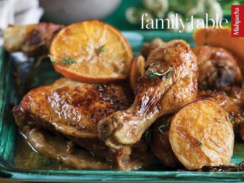 Blood Orange Roast Chicken with Pan Gravy and Orange Slices
