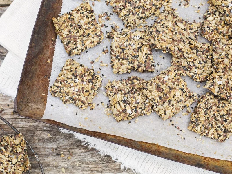 Orange-Kissed Multi-Seed Crackers with Amaranth Flour