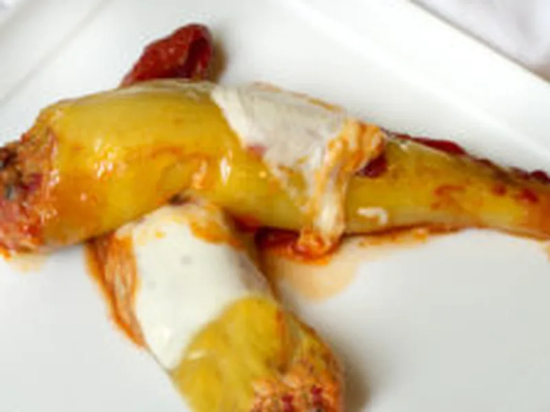 Three Meat Stuffed Banana Peppers with Italian Seasonings