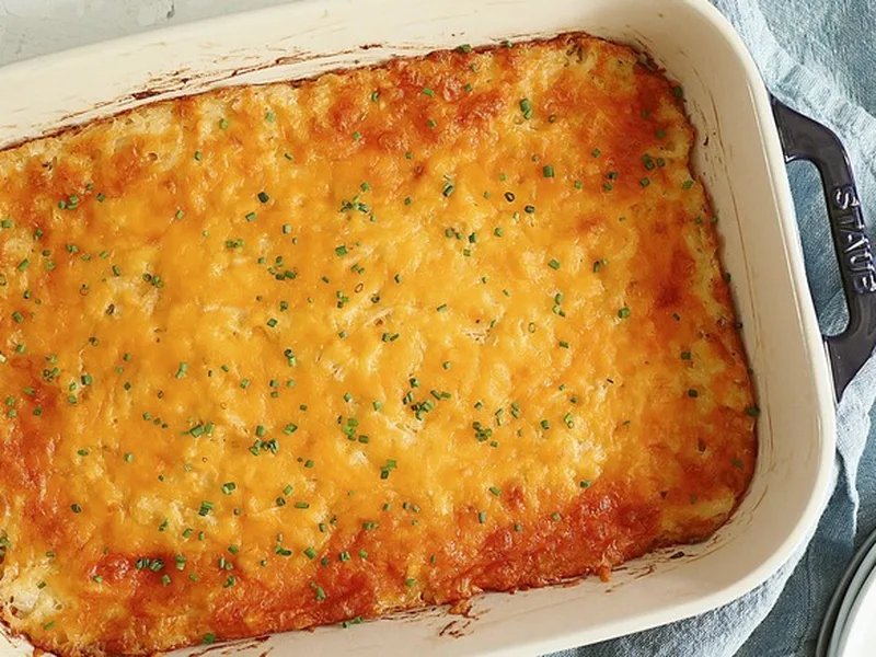 Cheesy Hash Brown Casserole with Cream of Chicken Soup