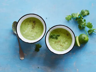 Cold Avocado Coconut Soup with Wasabi