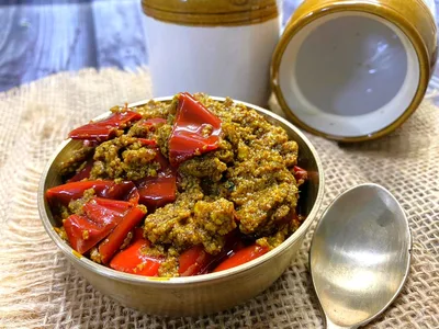 Red Chilli Pickle with Mustard Oil and Spices