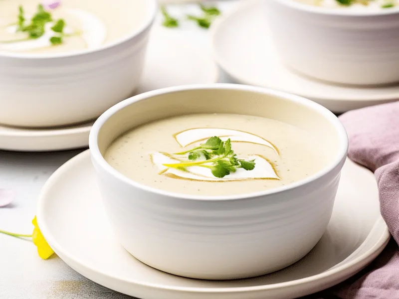 Roasted Cauliflower Truffle Oil Soup with Heavy Cream