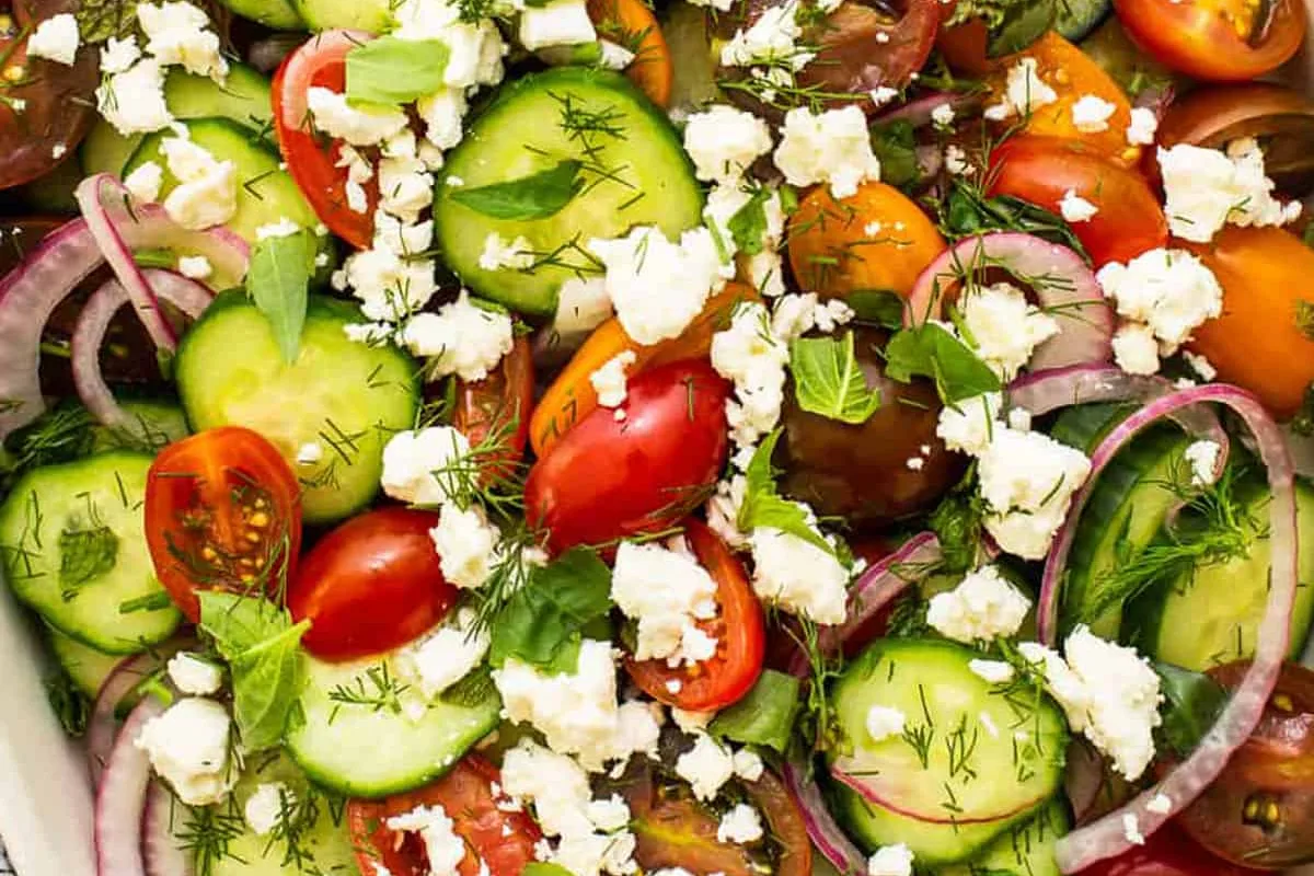20-Minute Fresh Herb Cucumber Tomato Salad | EasyCook