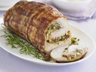 Rolled Turkey Breast with Lemon, Sage & Pine Nut Stuffing
