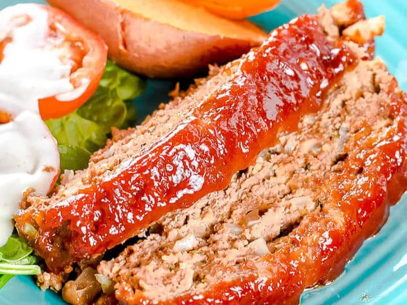 Brown Sugar Glazed Meatloaf with Sweet Tangy Sauce
