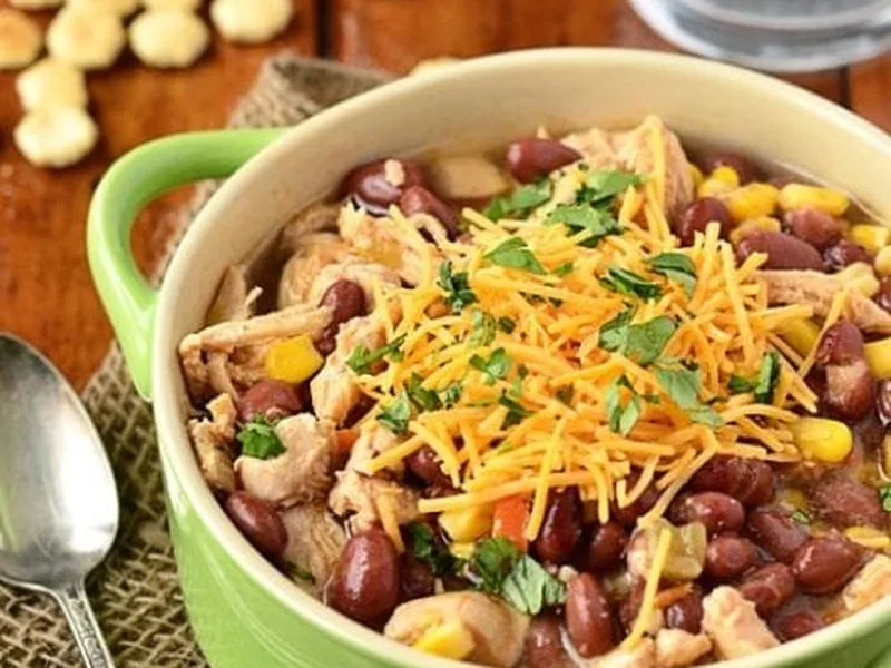 Chicken Chili Bean Chowder with Cilantro