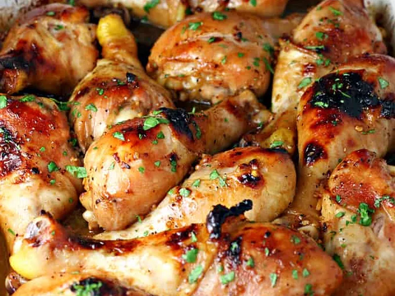 Honey Soy Baked Chicken Drumsticks with Garlic and Lime