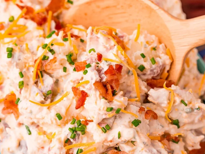 Creamy Bacon Ranch Potato Salad with Greek Yogurt