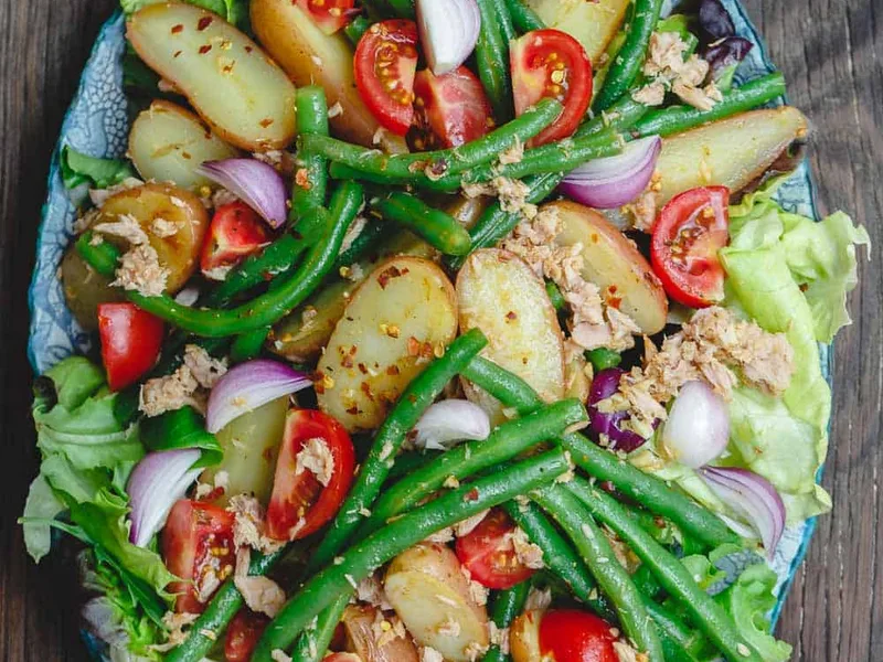 Mediterranean Potato Salad with Tuna and Green Beans