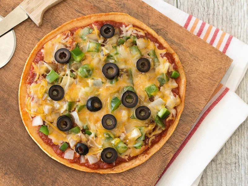 Chickpea Flour Skillet Pizza with Mexican Spices