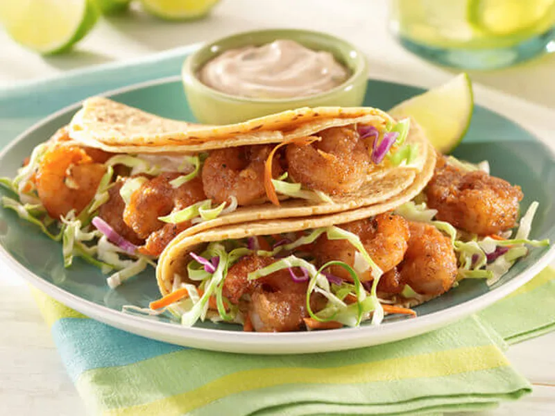 Sweet & Spicy Baked Shrimp Tacos