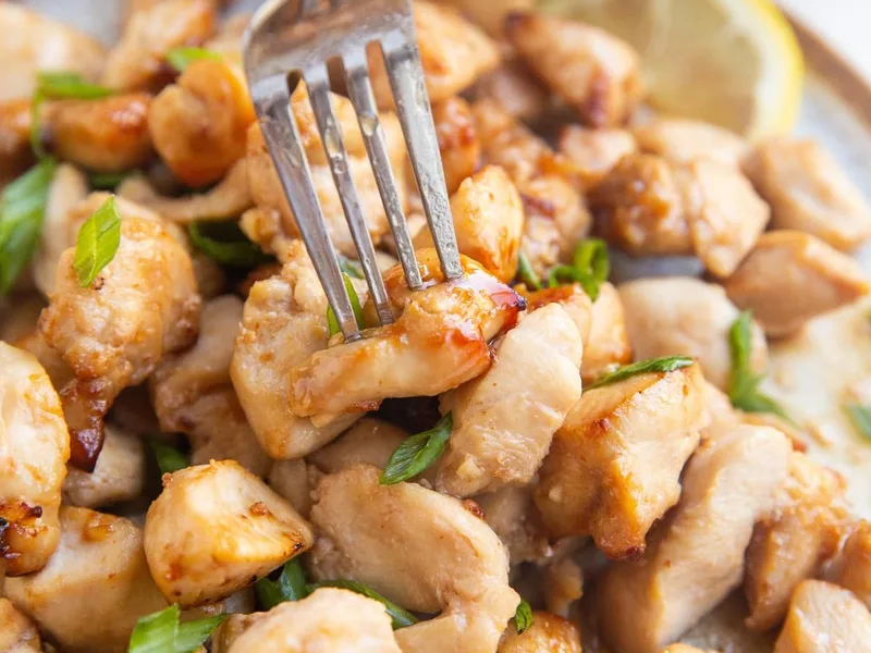 Asian Air Fryer Chicken Bites with Maple Sesame Marinade