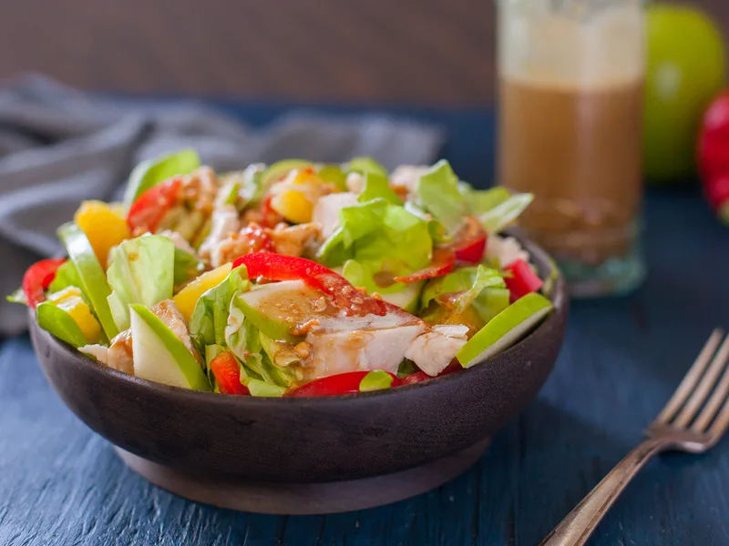 Asian Chicken Salad with Peanut-Soy Dressing