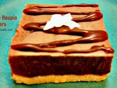 Chocolate Haupia Bars with Coconut Crust