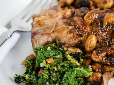 Slow Braised Pork and Beans with White Wine