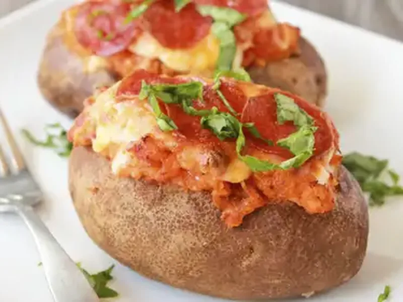 Sneaky Pizza Baked Potatoes with Hidden Cauliflower