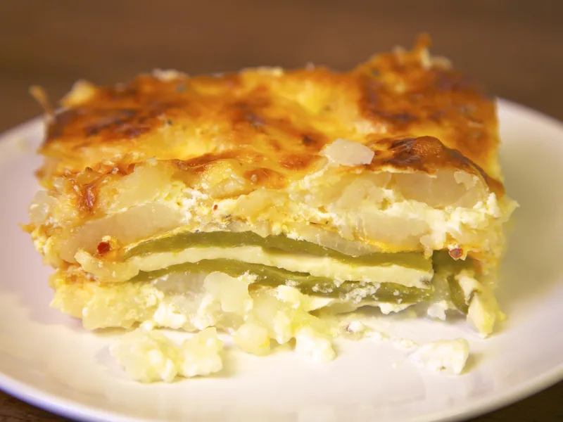 Mexican Potato Gratin with Roasted Anaheim Chiles and Cheese