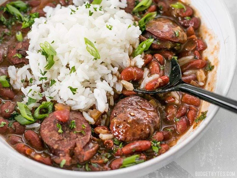 Pressure Cooker Red Beans with Andouille Sausage and Rice
