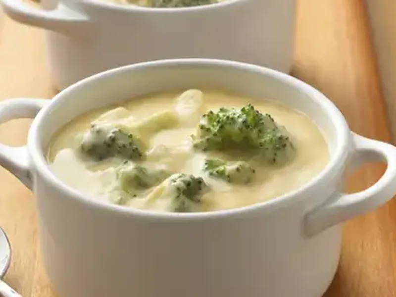 Creamy Broccoli Cheese Soup with Reduced-Fat Cheddar
