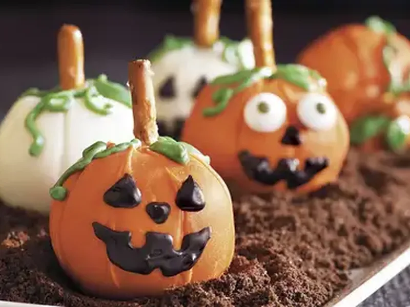 Pumpkin Patch Cookie Balls with Peanut Butter Dough