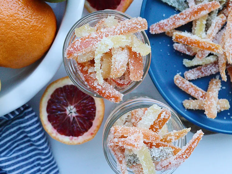 Sour Candied Citrus Peels with Citric Acid