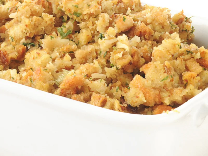 Classic Homemade Bread Stuffing with Sage and Vegetables