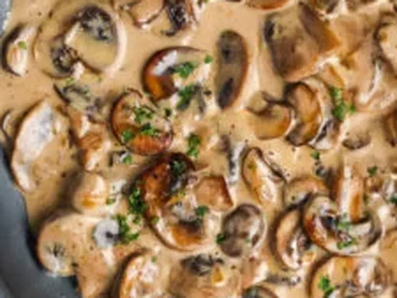 Creamy Mushroom Sauce for Steaks with Garlic and Herbs