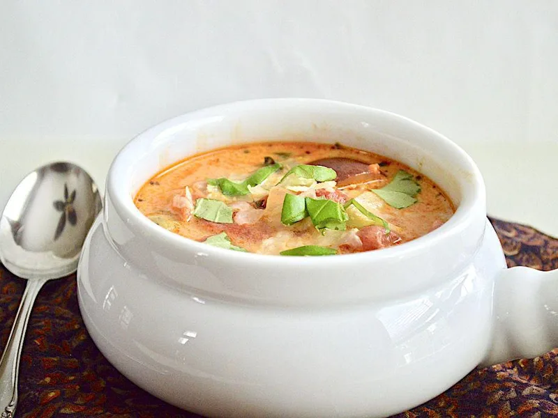 Creamy Parmesan Chicken Sausage Soup