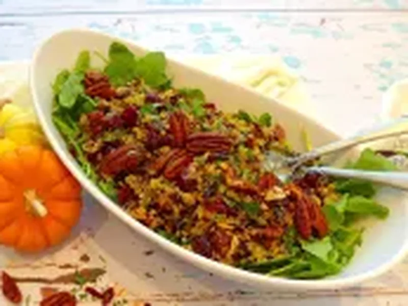 Cranberry Wild Rice Quinoa Salad, Gluten Free Vegan