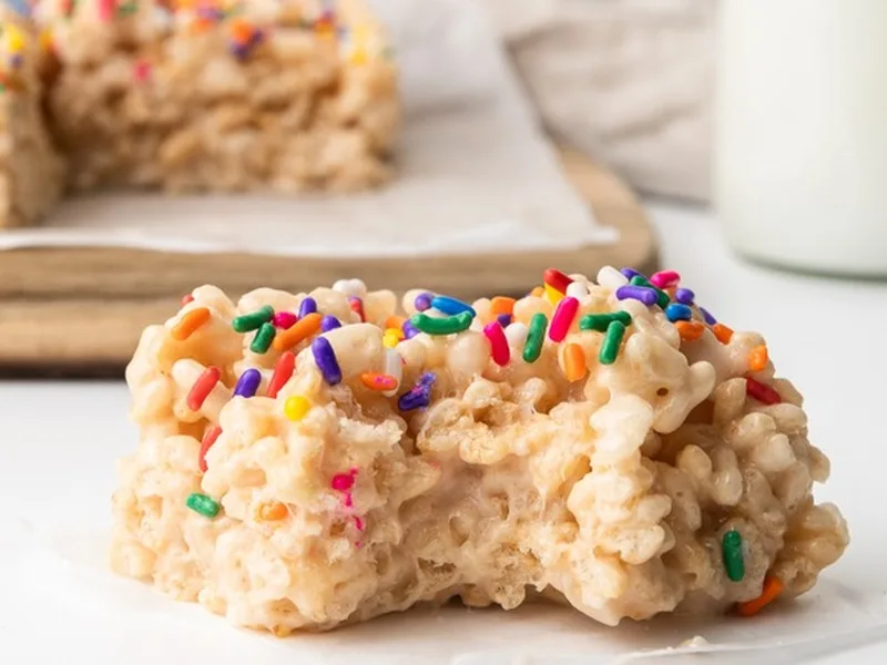 Sweet and Salty Rice Crispy Treats with Condensed Milk
