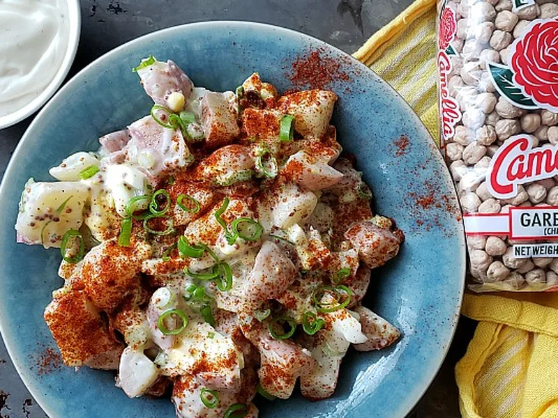 Creamy Potato Salad with Aquafaba Mayo and Fresh Herbs