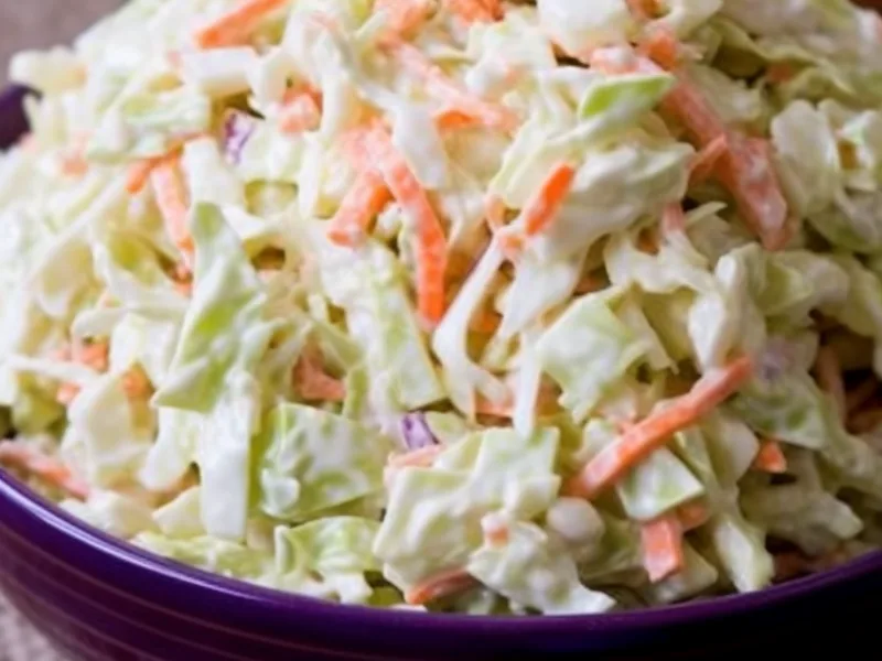 KFC-Style Creamy Buttermilk Coleslaw with Sweet Tangy Dressing