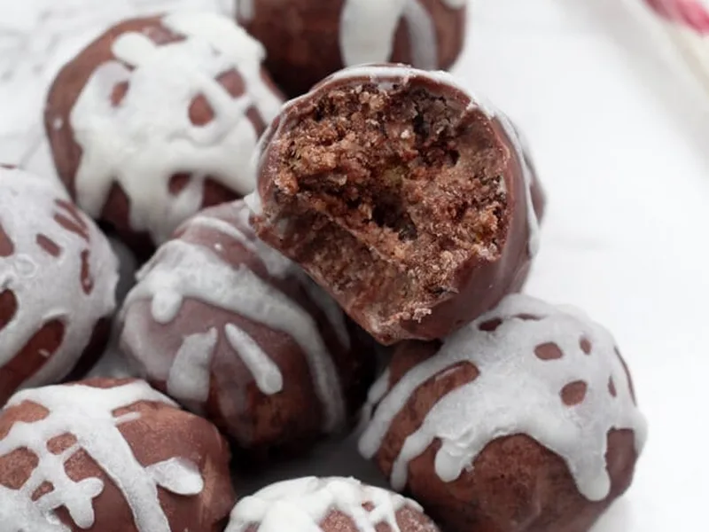 Paleo Peppermint Coconut Truffles with Dark Chocolate Coating