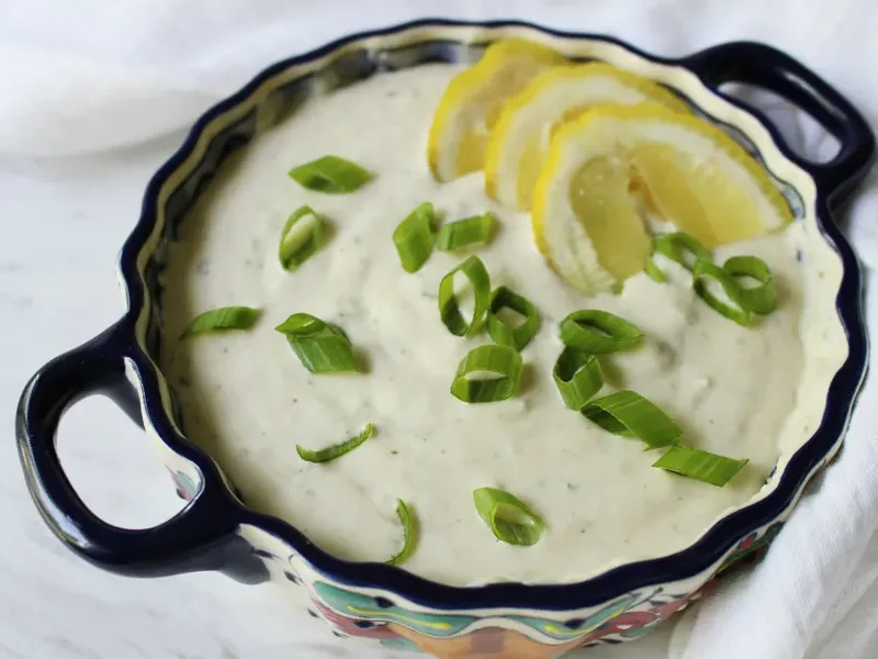 Keto Feta Dip with Roasted Scallions and Lemon