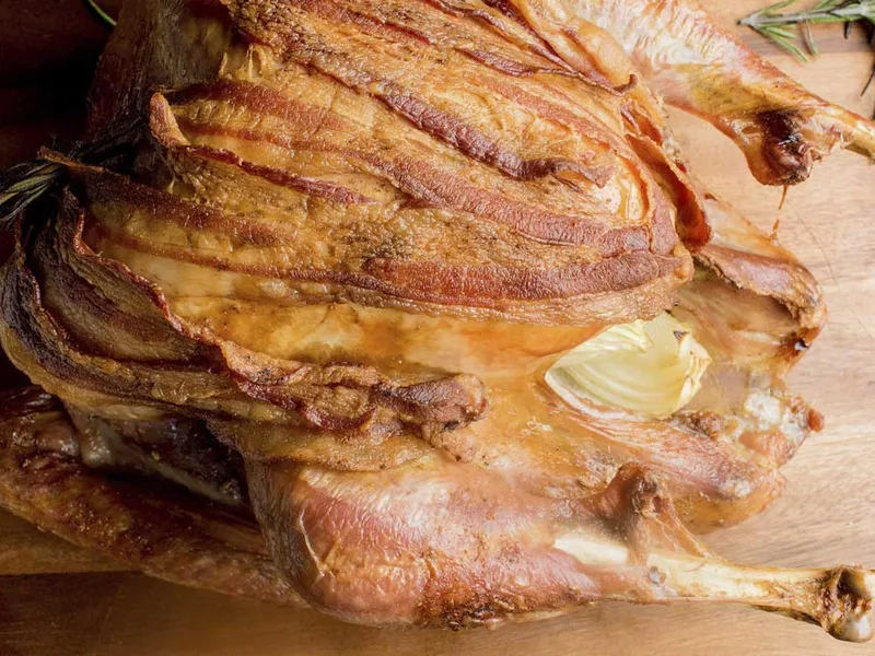 Bacon-Wrapped Spiced Dry Brine Turkey