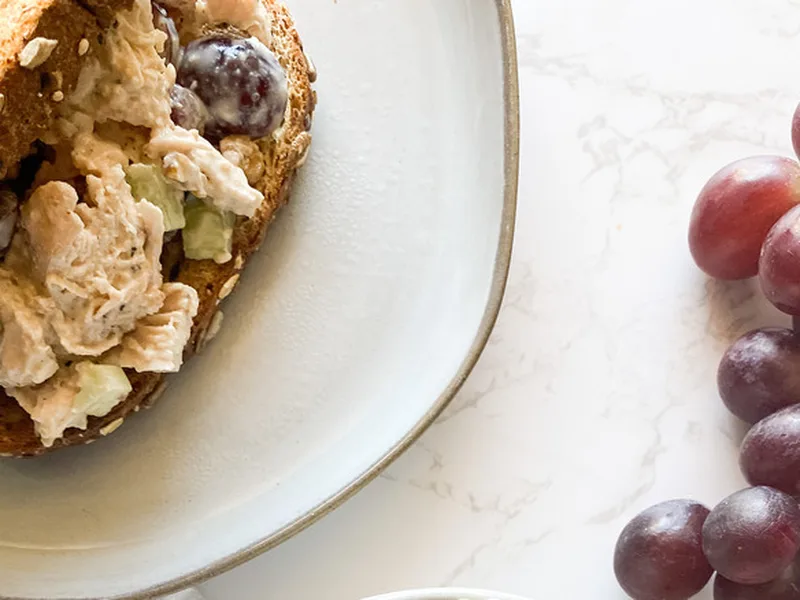 Waldorf Chicken Salad with Grapes and Walnuts
