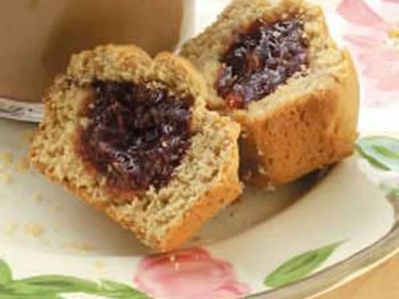 Peanut Butter and Jelly Muffins with Apple Juice Concentrate