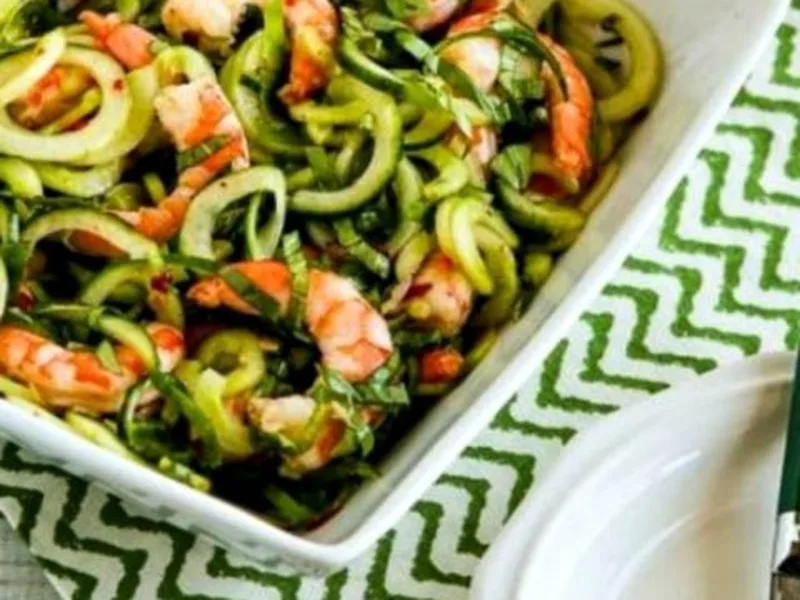 Chilled Cucumber Noodle Salad with Shrimp