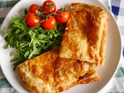 Crispy Puff Pastry Chicken Pie with Cheddar