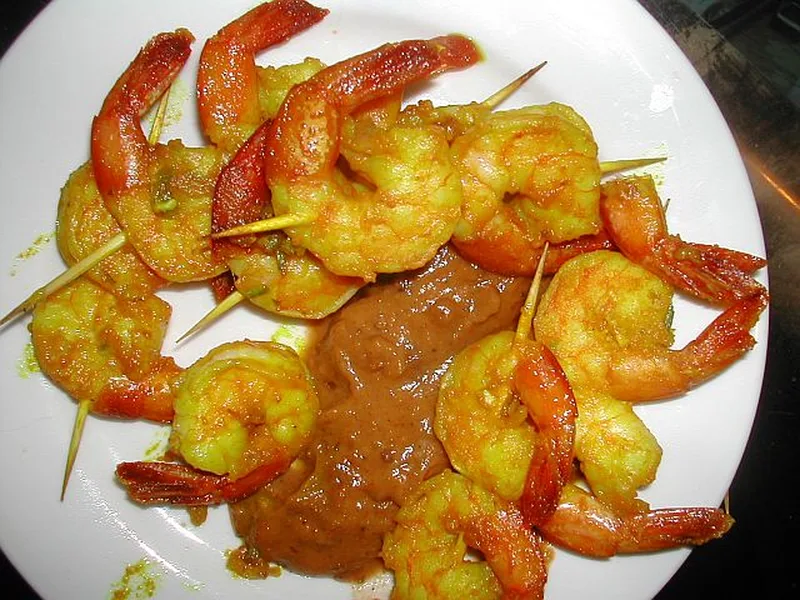 Grilled Prawn Satay with Turmeric Marinade