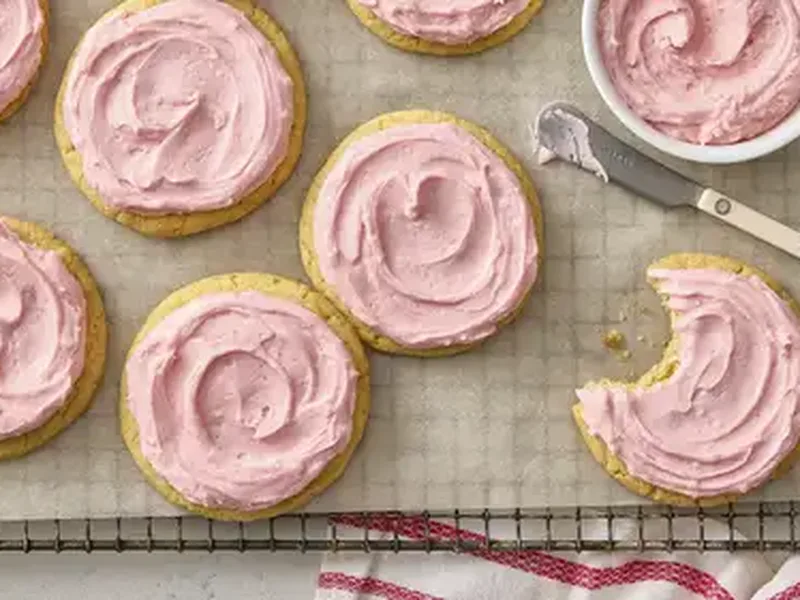 Frosted Soft Sugar Cookies with Almond Buttercream