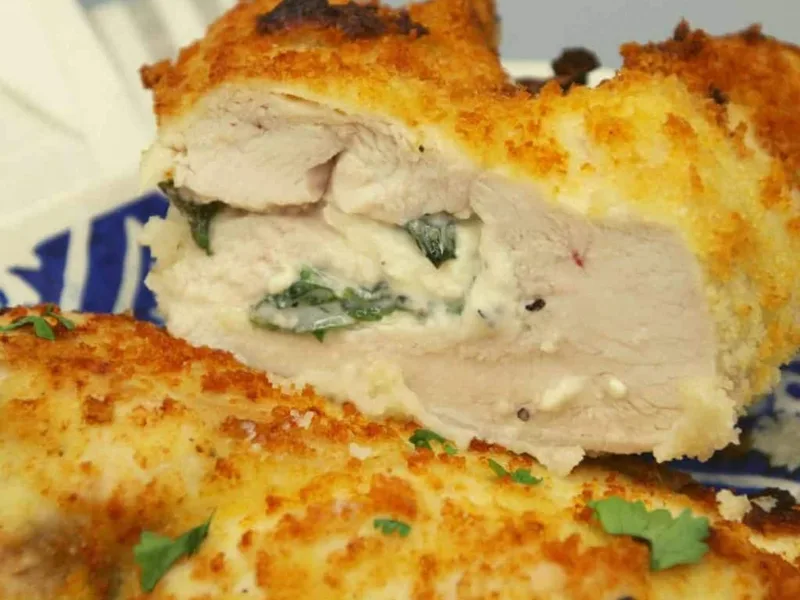 Air Fryer Stuffed Chicken Breast with Spinach and Feta