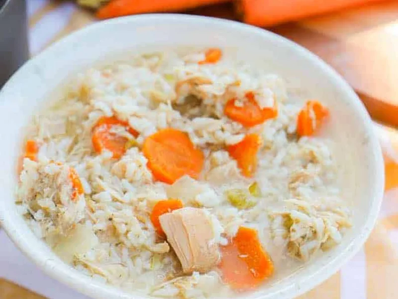 Slow Cooker Chicken and Rice Soup with Herbs