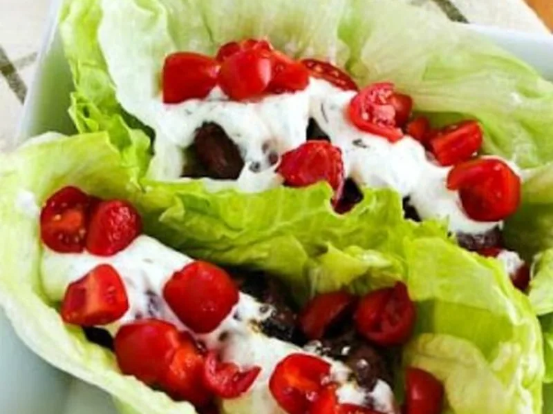Ground Beef Gyro Meatball Lettuce Wraps