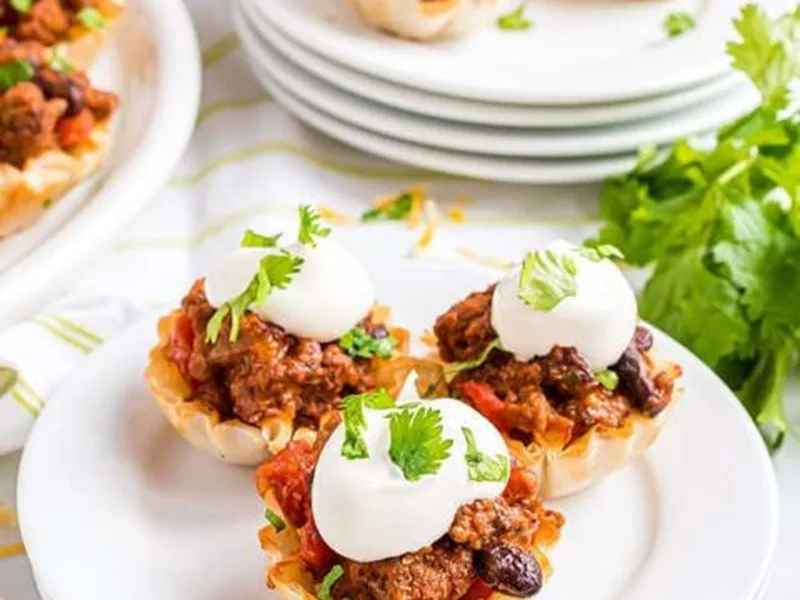 Mini Taco Bites with Phyllo Shells