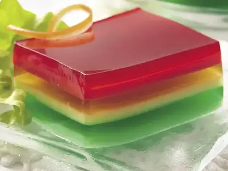 Layered Yogurt-Gelatin Ribbon Salad